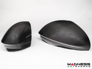 Alfa Romeo Giulia Mirror Covers - Carbon Fiber - Full Replacements - Feroce Carbon - w/ Factory Clips Alfa Romeo Giulia Mirror Covers - Carbon Fiber - Full Replacements - Feroce Carbon - w/ Factory Clips